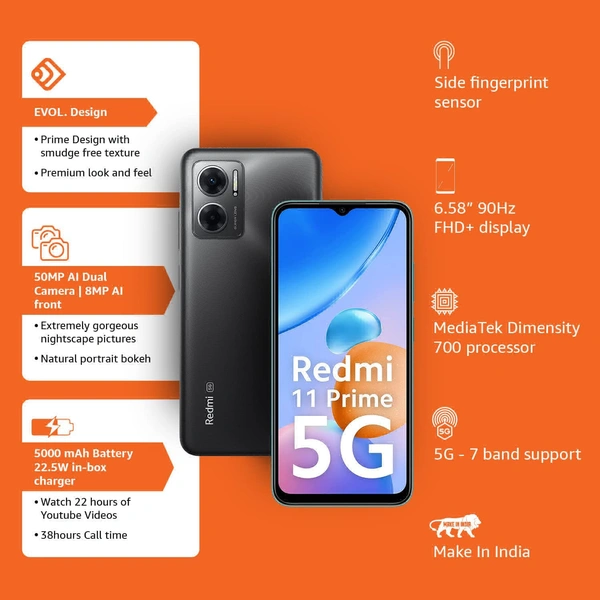 Redmi 11Prime 5G - meadow green, 4GB+64GB