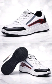 Fittos Trendy White Black Sneakers - 10