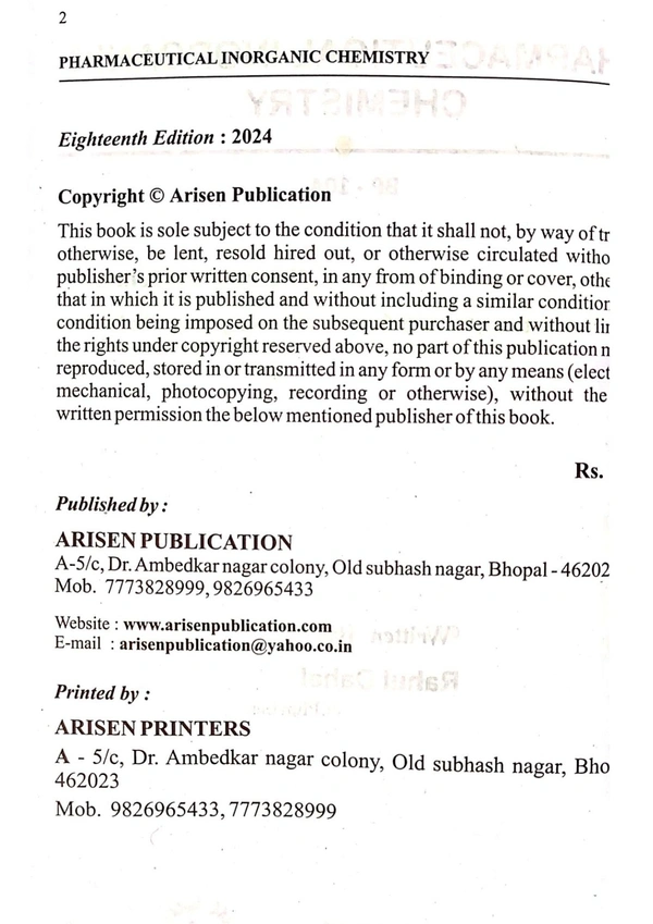 PHARMACEUTICAL INORGANIC CHEMISTRY - B.PHARMACY 1st SEM