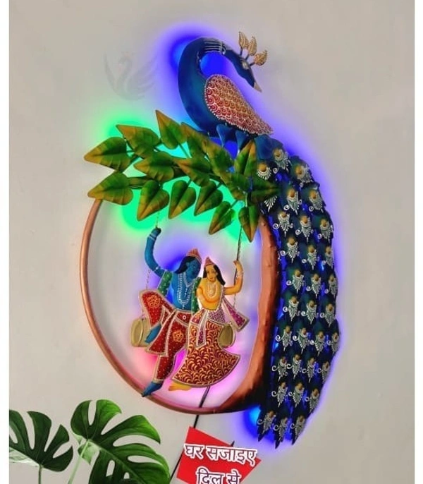 Radha krishna Peacock jhula tree SW34 - Size 34 x 28 inch