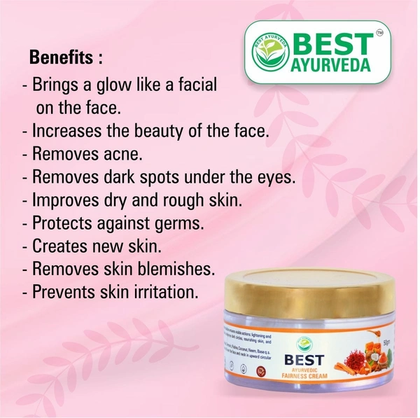 Best Ayurveda Best Fairness Cream | Promotes Glowing Skin | 50g