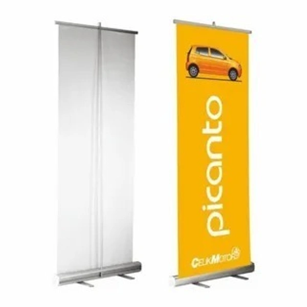  Roll-Up Standee, 3x6 feet With Print - "Eye-Catching Roll-Up Standee | Portable & Customizable Banner Display", Height- 6 feet x width- 3 feet