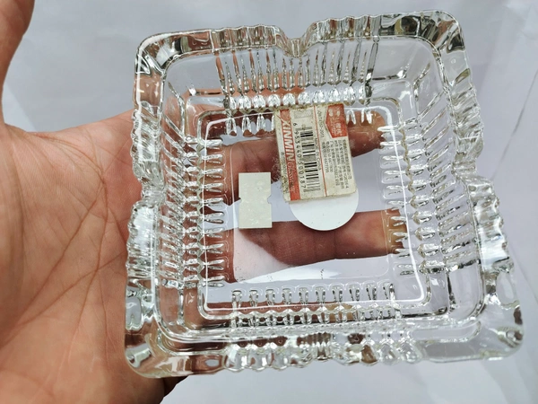 ASH TRAY GLASS - White, 10 Inch