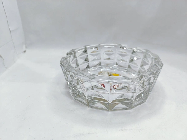 ASH TRAY GLASS - White, 10 Inch