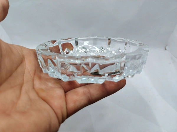 ASH TRAY GLASS - White, 10 Inch