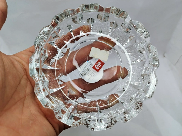 ASH TRAY GLASS - White, 10 Inch