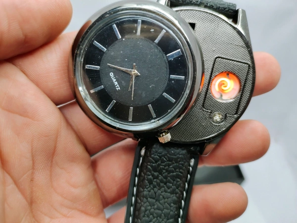 LIGHTER WATCH CHARGEABLE BEST QUALITY  - Black, 5 Inches