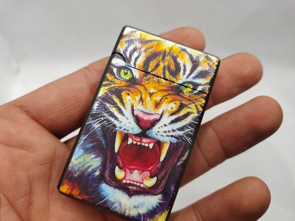 TIGER DOBULE JETT LIGHTER  - Brown, 3 Inches