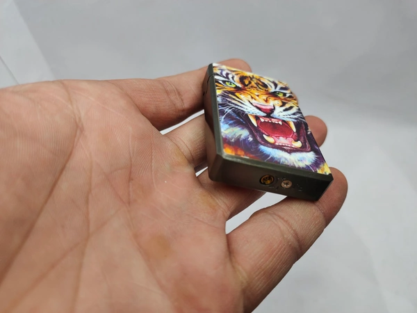 TIGER DOBULE JETT LIGHTER  - Brown, 3 Inches