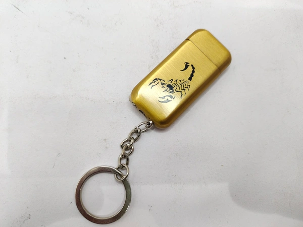 2INCH SMALL SIZE LIGHTER KEY CHAIN  - Gold, 2 Inch