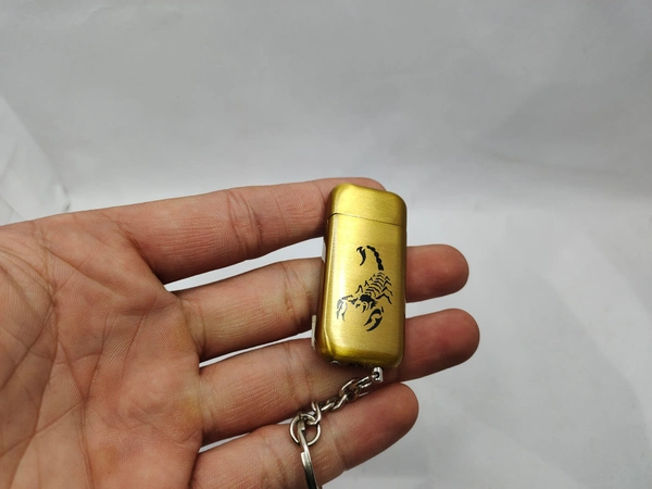 2INCH SMALL SIZE LIGHTER KEY CHAIN  - Gold, 2 Inch