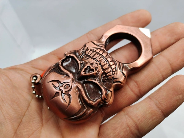 SKULL FULL METAL TOY - Brown, 5 Inches