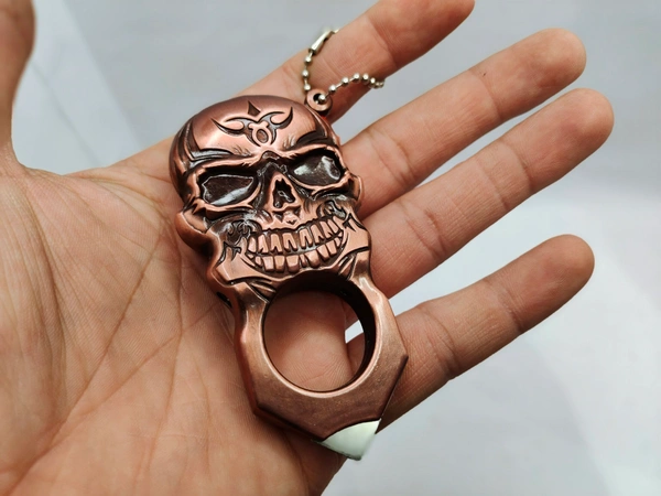 SKULL FULL METAL TOY - Brown, 5 Inches