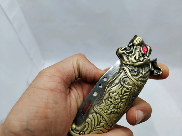 TIGER FULL METAL TOY  ANTIQUE BEST QUALITY  - Brown, 8 Inches