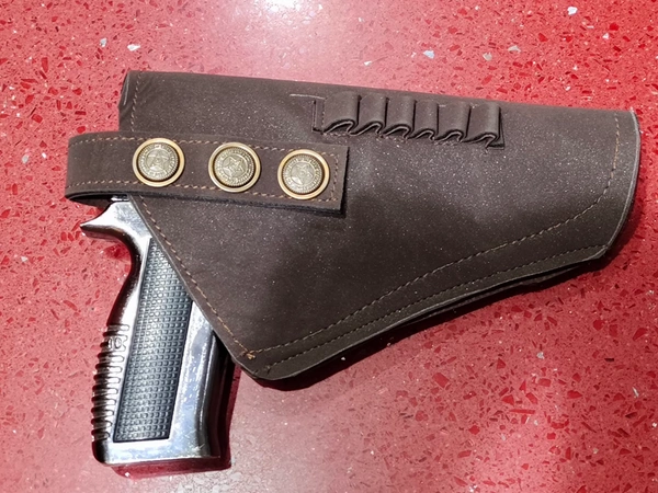 BROWN LEATHER COVER FOR AIR GUN  - Brown, 10 Inch