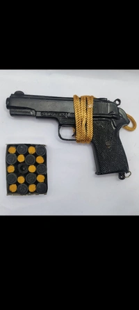 BLACK FULL  METAL GUN 450GRAM+STRING - Black, 10 Inch