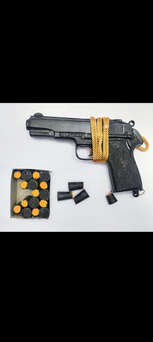 BLACK FULL  METAL GUN 450GRAM+STRING - Black, 10 Inch