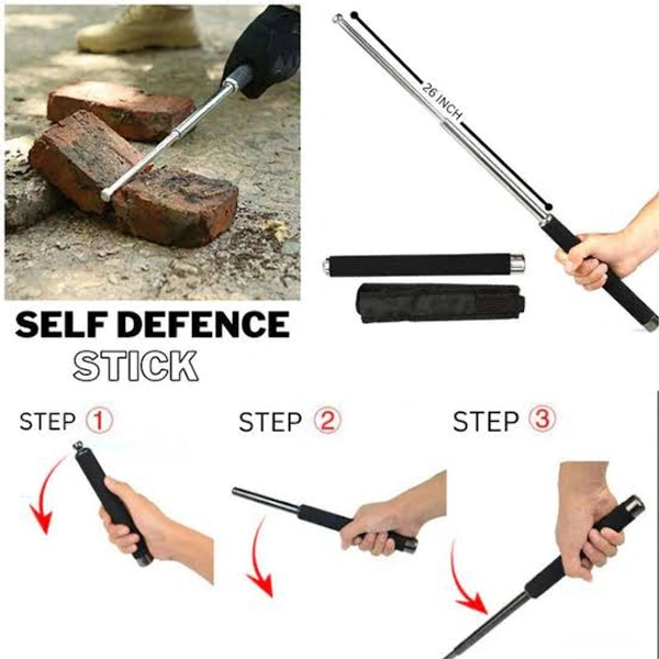 SELF DEFENCE STICK METAL 26 - Gray, 2 Ft