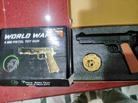 BLACK WORLD WAR 9 MM TOY GUN ( 1 BOX CORK+1 COVER FREE) - Alto, 8 Inch*6.5