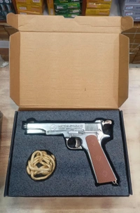 BLACK WORLD WAR 9 MM TOY GUN ( 1 BOX CORK+1 COVER FREE) - Alto, 8 Inch*6.5