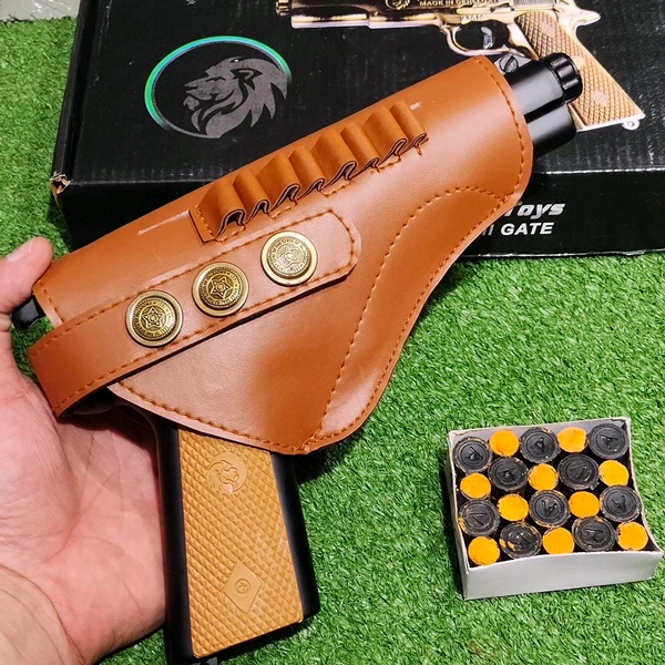 BLACK WORLD WAR 9 MM TOY GUN ( 1 BOX CORK+1 COVER FREE) - Black, 8 Inch*6.5