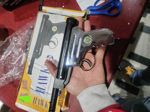 HAWK CHROME FULL METAL POWERFUL AIR GUN  - Alto, 12 Inch