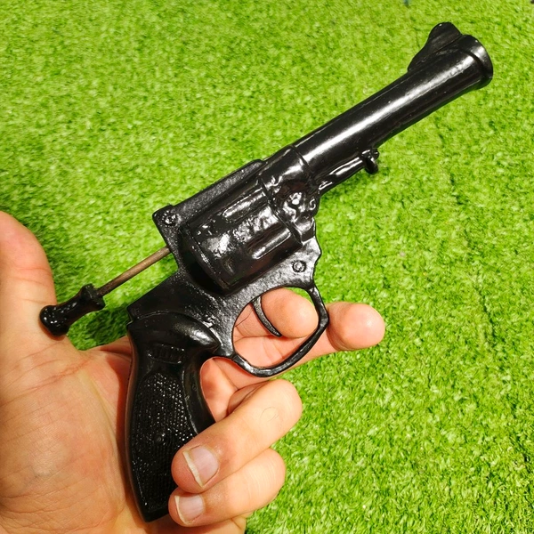 PRINCE CORK GUN REVOLVER + 1 BOX TRIPLE POWER CORK FREE - Black, 6 Inch