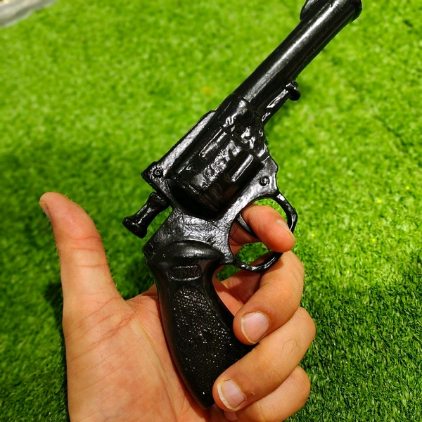 PRINCE CORK GUN REVOLVER + 1 BOX TRIPLE POWER CORK FREE - Black, 6 Inch