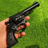 PRINCE CORK GUN REVOLVER + 1 BOX TRIPLE POWER CORK FREE - Black, 6 Inch