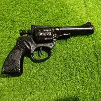 PRINCE CORK GUN REVOLVER + 1 BOX TRIPLE POWER CORK FREE - Black, 6 Inch