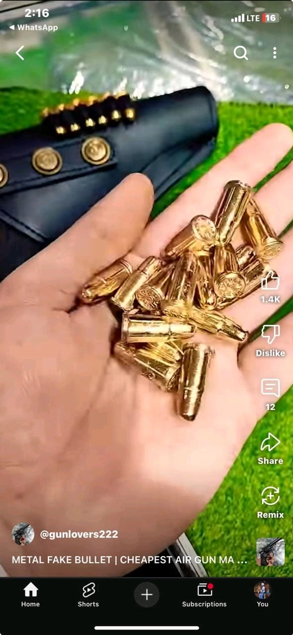 COVER+ FAKE STEEL BULLETS PACK OF 6 PC  - Gold, 1 Inch