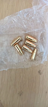 COVER+ FAKE STEEL BULLETS PACK OF 6 PC  - Gold, 1 Inch