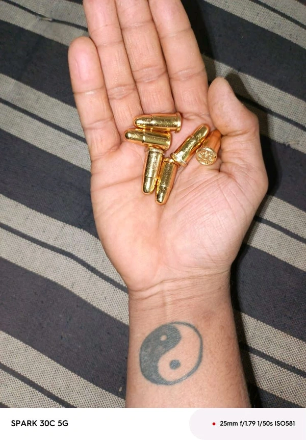 FAKE METAL BULLETS 20 PC 1 INCH HEWAY  - Gold, 1 INCH