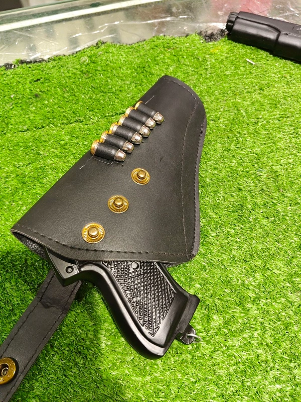 KEHAR 9 MM CORK GUN+ 1 BOX CORK+1 COVER+ 6 PC SILVER FAKE BULLETS  - Black