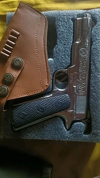 SILVER WORLD WAR 9 MM TOY GUN ( 1 BOX CORK) - Silver, 7 Inch