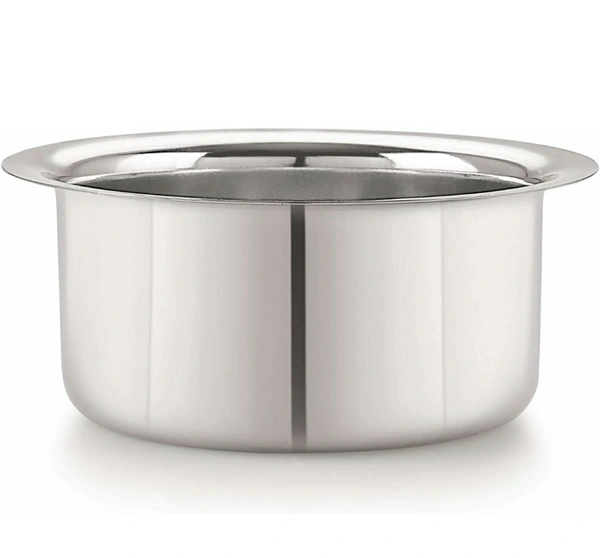 (SS)குழம்பு பாத்திரம் / Stainless Steel Flat Bottom Tope - 1000ml