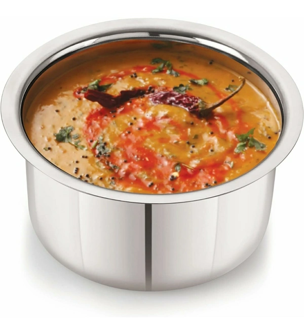 (SS)குழம்பு பாத்திரம் / Stainless Steel Flat Bottom Tope - 1000ml