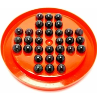 Brainvita (Goli kundu) with 32 Glass Marble|Solitaire for 1Player Board