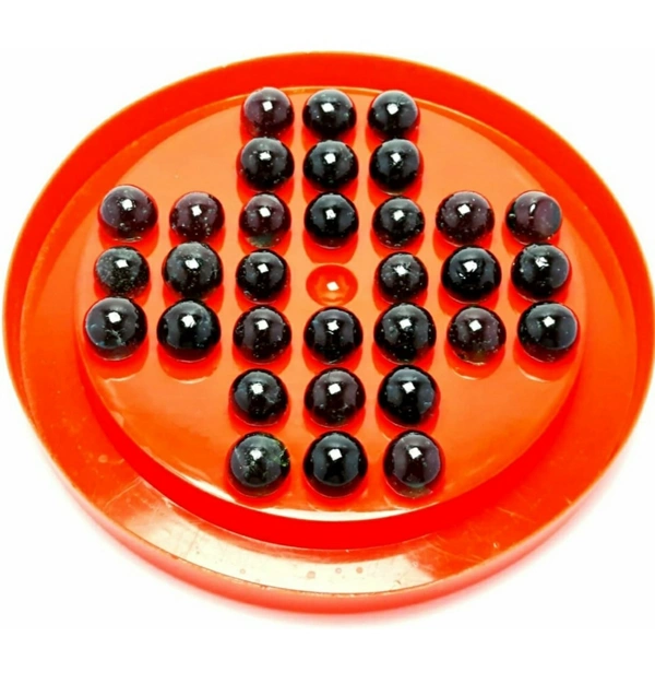 Brainvita (Goli kundu) with 32 Glass Marble|Solitaire for 1Player Board