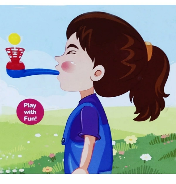 One Set Floating Ball Blow Tube & Plastic Balls Fun Balls Blowing Toys Games Toys for Kids and All (2 pcs)