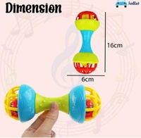 FunBlast Plastic Dumbbell Rattle Toy For Toddler, Soft Rattles Teether Toys For Babies Toy, New Born Baby Toy, Sound Toys For Kids, Toys For 2 3 4 5 Year Old Kids (Multicolor; Pack Of 1)