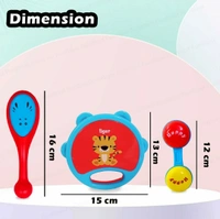 Rattles Toys for Babies- Pack of 3 Pcs Shaking, Rattle & Dumbbell Rattle Toy for Kids, Sound Rattle Toy for New Born Baby, Early Development Toys for 3+ Months Babies - Random Color