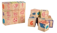 Giggles Funskool Wooden Info Cubes Set - 26-Piece Alphabet & Number Learning Blocks for Kids 18+ Months | Multicolor Delivery Time: 2-3Days