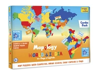 Imagimake Mapology India and World Maps with Capitals - Learn Capitals & Country Flags for Kids 5+ Years