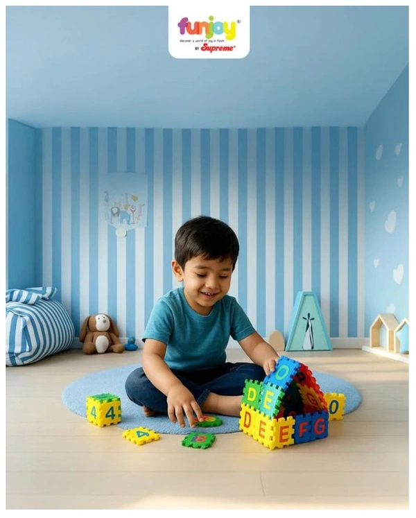 Funjoy EVA Foam Numbers 1–10 Learning Mat - Colorful Interlocking Educational Tiles for Toddlers 2-5 Years Delivery Time: 2-3Days