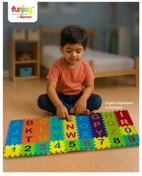 Funjoy EVA Foam Numbers 1–10 Learning Mat - Colorful Interlocking Educational Tiles for Toddlers 2-5 Years Delivery Time: 2-3Days