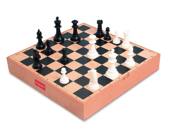 Funskool Deluxe Chess Wooden Set - Premium Chess Board with Storage Box | Strategy Board Game for 2 Players Ages 7+ Years Delivery Time: 2-3Days