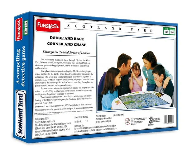 Funskool Scotland Yard - Detective Strategy Board Game for 3-6 Players | Ages 7+ Years | Family Fun Mystery Game Delivery Time : 2-3Days