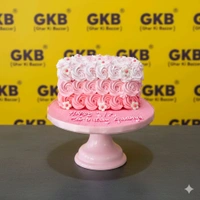 🟢Veg Special Rose Cake For Loved One - Vanilla And Strawberry Flavour 