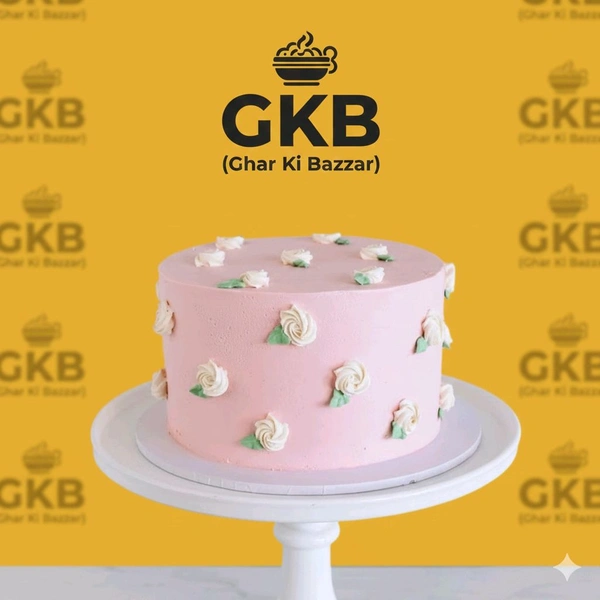 🟢Veg Vanilla Flavour Small Rose Cake - 500G